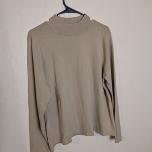 Pendleton Silk Blend Mock Neck Sweater XL Beige Long Sleeve Lightweight NWT